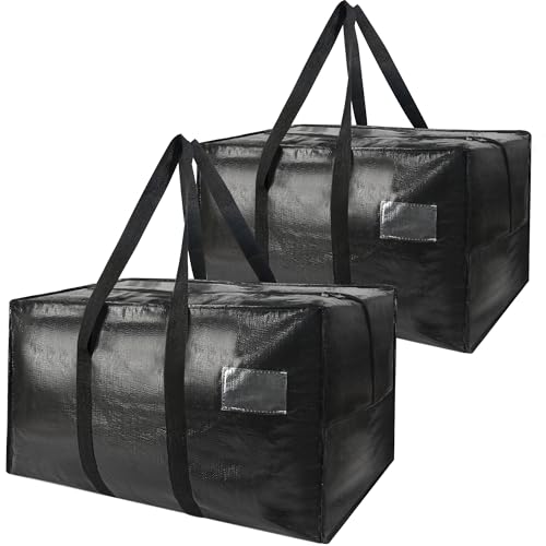 HAPPY CHEERS Heavy Duty Extra Large Moving Bags58 Gallon Jumbo Packing BagsHuge Moving Storage Bags with Strong Zippers Carrying HandlesReusable Big Moving Storage Bags for College Dorm Travel 2Pack - Image 1