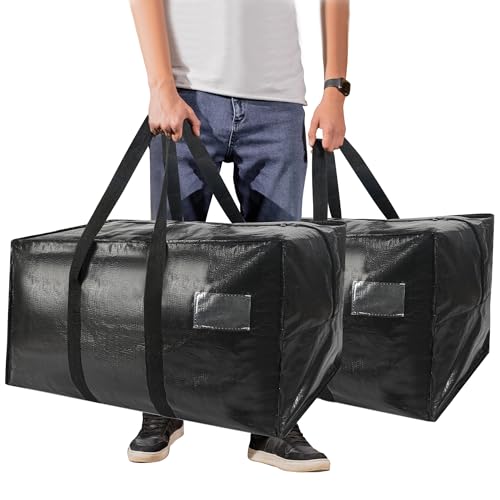 HAPPY CHEERS Heavy Duty Extra Large Moving Bags58 Gallon Jumbo Packing BagsHuge Moving Storage Bags with Strong Zippers Carrying HandlesReusable Big Moving Storage Bags for College Dorm Travel 2Pack - Image 3