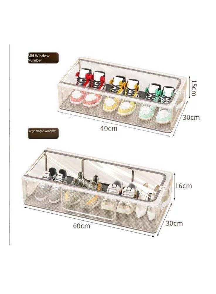  CityRiya-Long تصميم شفافة قابلة للطي مربع الأحذية مع شريط التسليح الإطار ، تخزين مربع الأحذية ، ودائمة ، وتوفير مساحة ( م + ل ) - Image 2