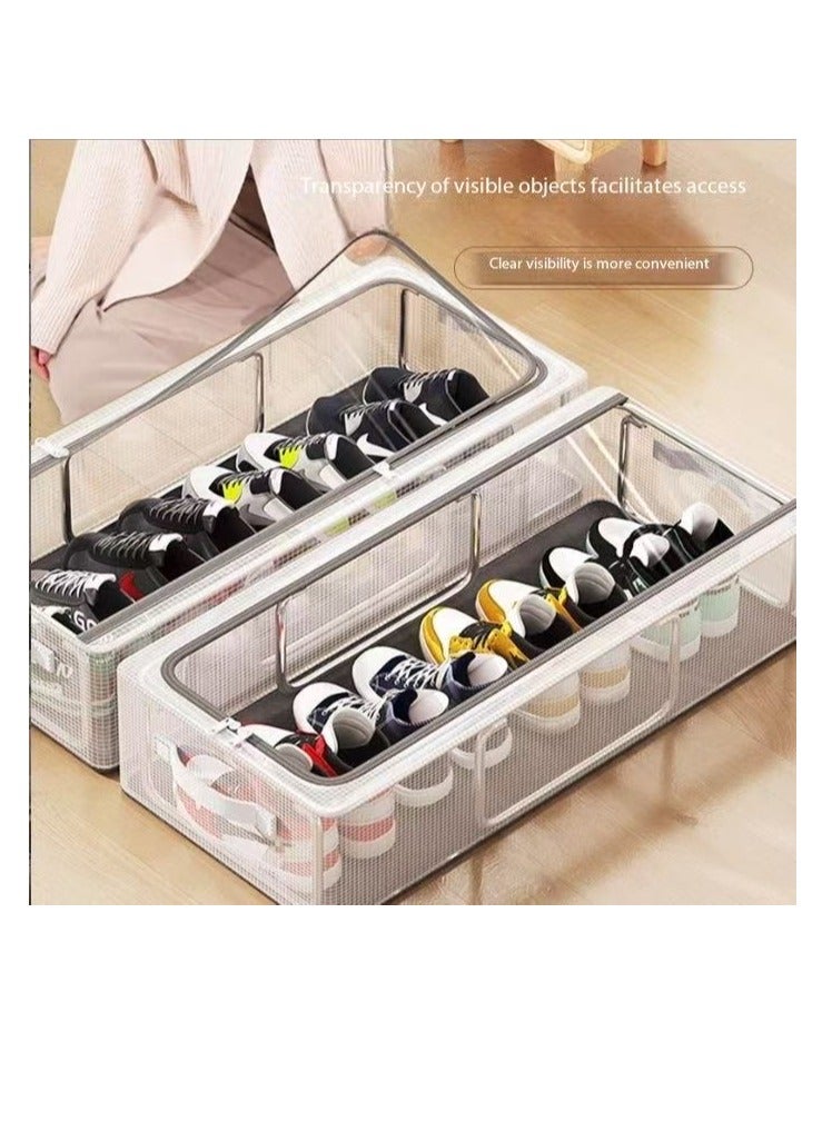  CityRiya-Long تصميم شفافة قابلة للطي مربع الأحذية مع شريط التسليح الإطار ، تخزين مربع الأحذية ، ودائمة ، وتوفير مساحة ( م + ل ) - Image 3