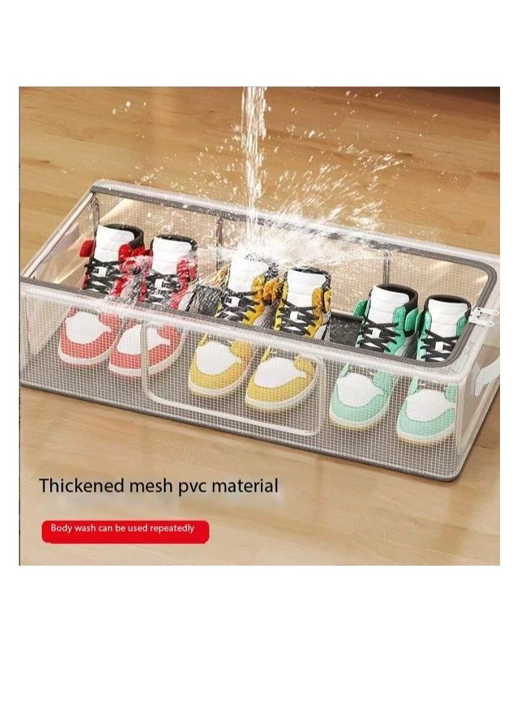  CityRiya-Long تصميم شفافة قابلة للطي مربع الأحذية مع شريط التسليح الإطار ، تخزين مربع الأحذية ، ودائمة ، وتوفير مساحة ( م + ل ) - Image 4