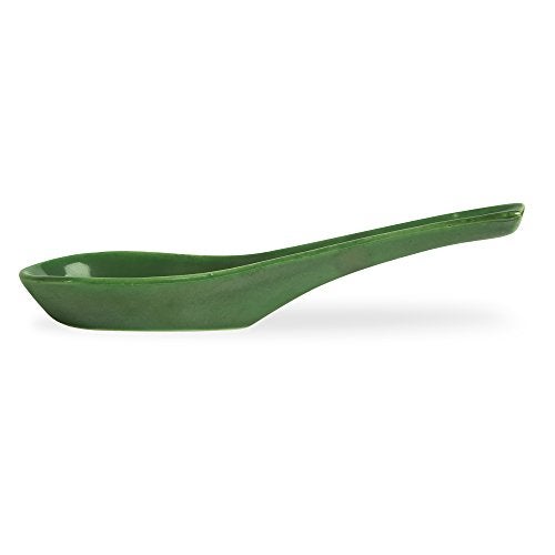 Caffeine Ceramic Handmade Green & Black Double Handle Soup Bowl with Spoon Set of 6 - Image 2
