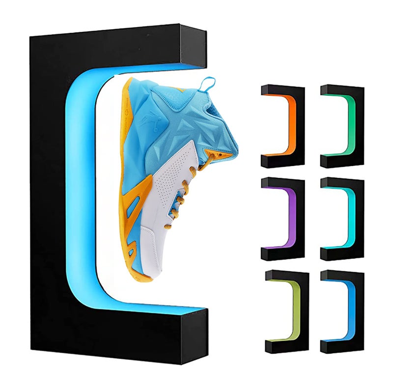 Yegvea Magnetic Levitation Sneaker Rack Holder with 16 Colors Remote Control360Rotation Levitating Shoe Display Stand