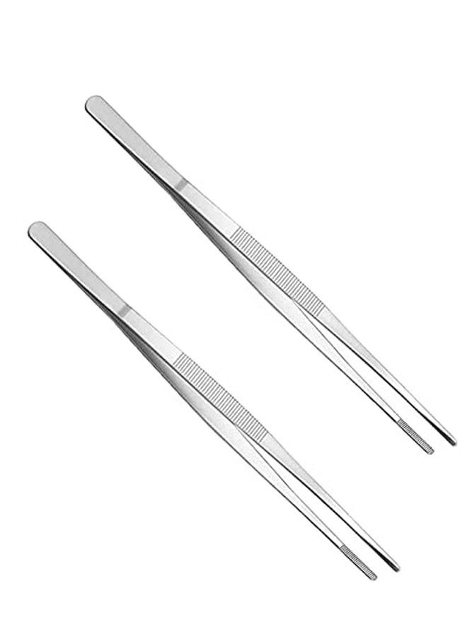 AMERTEER 2 PCS 12 Inch Stainless Steel Tweezer Tongs - Image 1