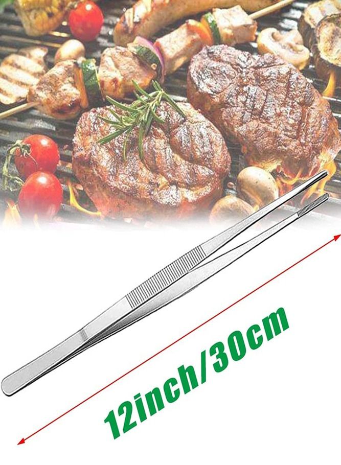 AMERTEER 2 PCS 12 Inch Stainless Steel Tweezer Tongs - Image 2