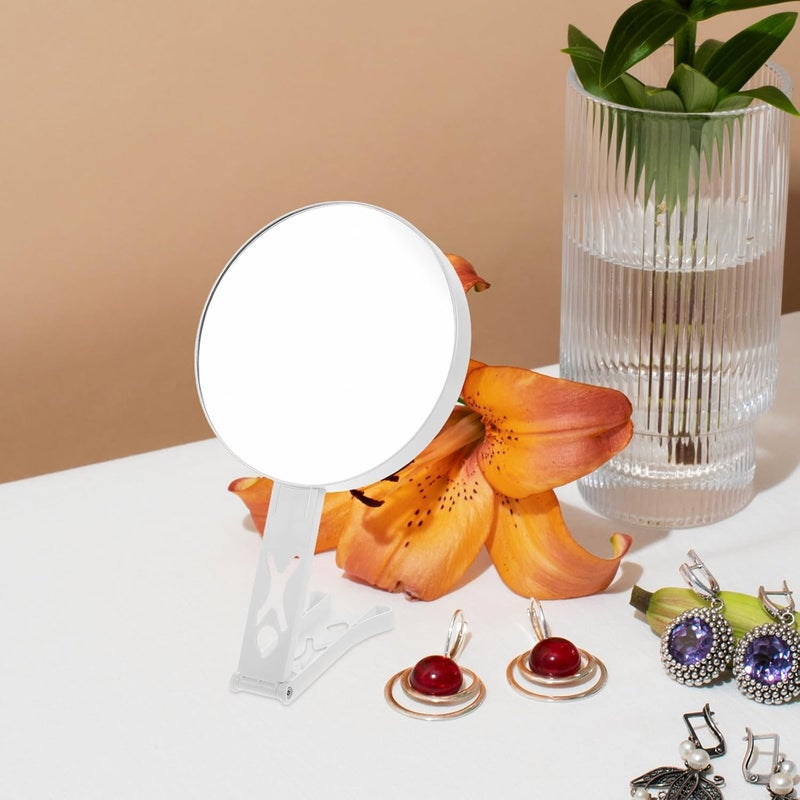 Cabilock Double Sided Handheld Makeup Mirror with Handle 20x Magnification Small Folding Abs Portable Travel Tabletop Cosmetic Mirror for Precise Beauty Application - Image 4