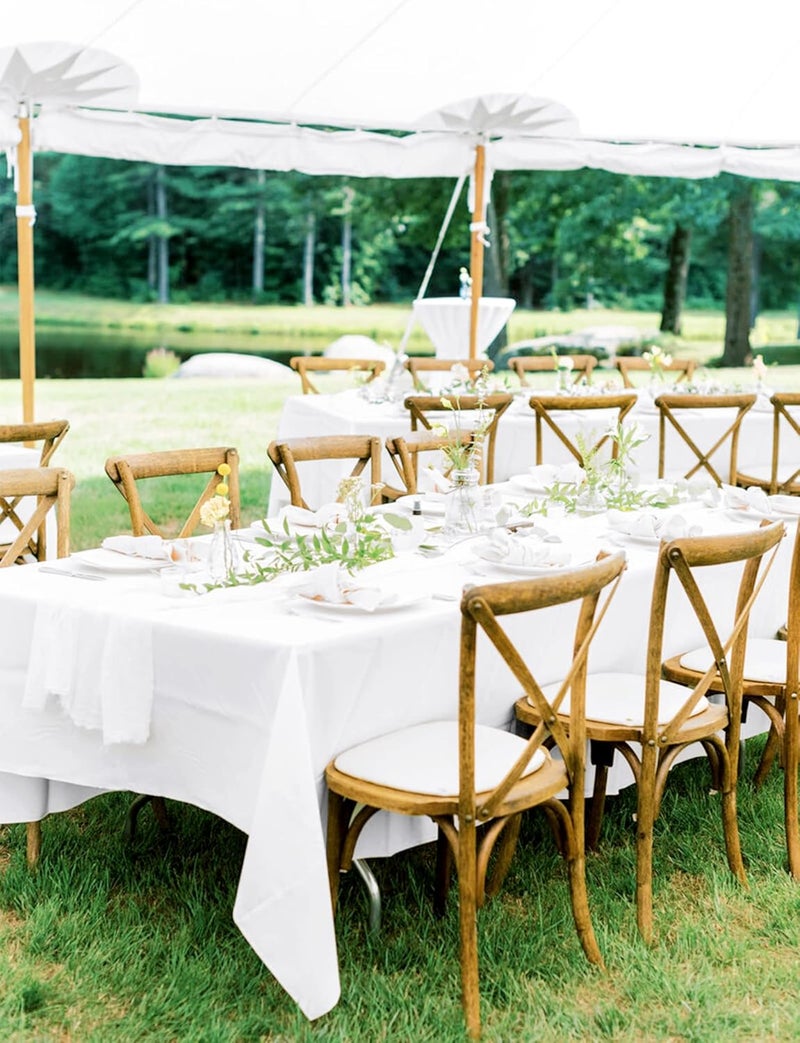 FXKS 4 Pack White Polyester Tablecloth 60 x 102 inch Rectangle Table Cloth for 6 Feet Rectangle Tables,Stain and Wrinkle Resistant Washable Polyester Table Cover for Wedding Parties Banquet Kitchen - Image 2