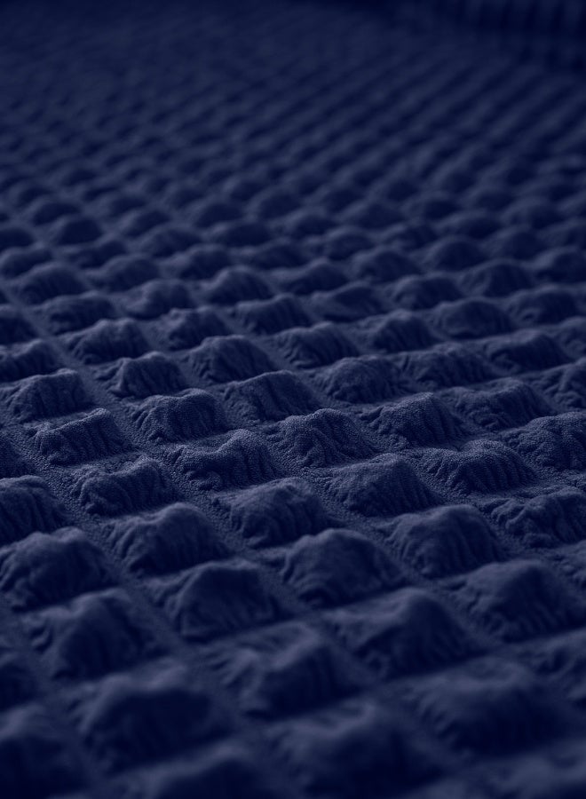 ايست من نون غطاء أريكة قابل للتمدد 3D فقاعات، قماش ناعم - رائع لحماية الأثاث - مقعدين (140-180 سم) - لون أزرق بحري - Image 4