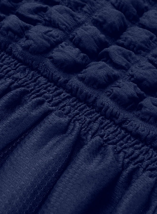 ايست من نون غطاء أريكة قابل للتمدد 3D فقاعات، قماش ناعم - رائع لحماية الأثاث - مقعدين (140-180 سم) - لون أزرق بحري - Image 5