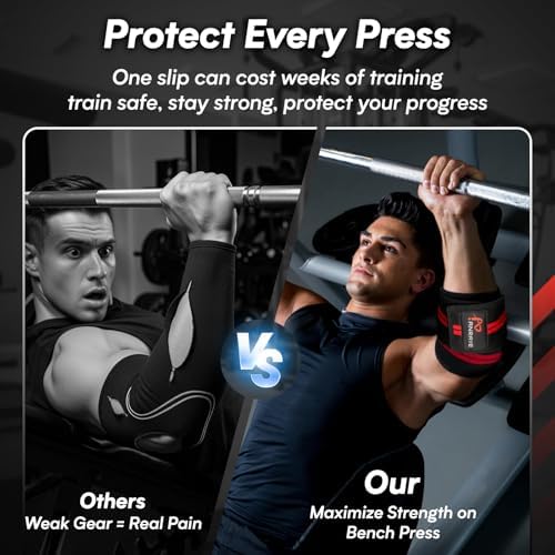 Anraye Elbow Wraps for Weightlifting - Adjustable Compression Straps & Elbow Brace for Joint Support (1 Pair), 47" Elbow Sleeves Weightlifting Men Women for Bench Press Powerlifting and Fitness Training - Image 3