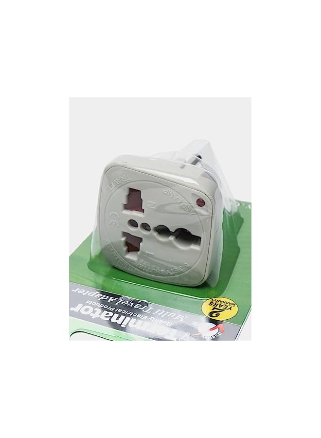 Terminator Terminator Multi Travel Adaptor Suchko To Universal Power Adapter UK/US/AU to EU Converter With Shutter & Indicator (TL15)  - Image 5