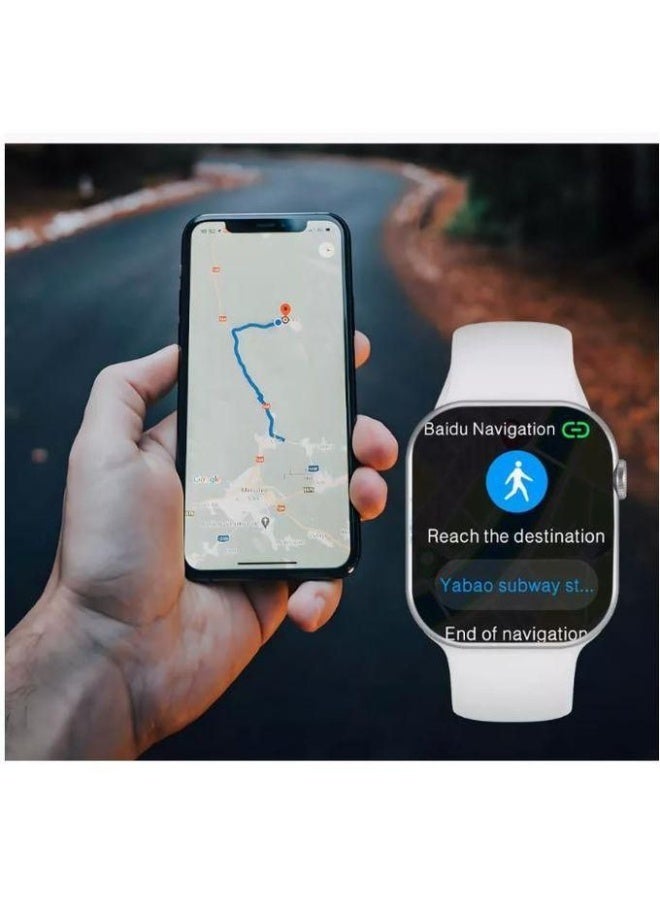 W&O X10 Series 10 Wearfit Pro Smart Watch 2.2 Inch SUPER AMOLED Screen Unlock AI Chat GPT GPS NFC Bluetooth V5 Call Wireless Charger - Silver - Image 4