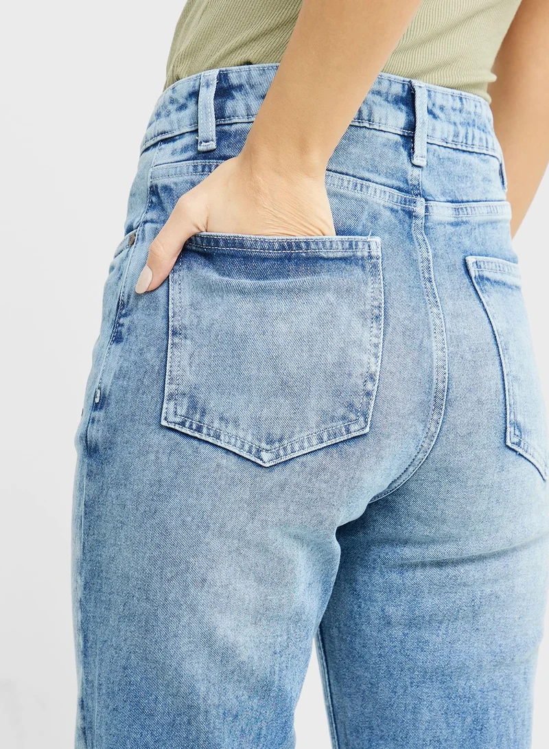 Ginger Bleached Distressed Slim Fit Jeans