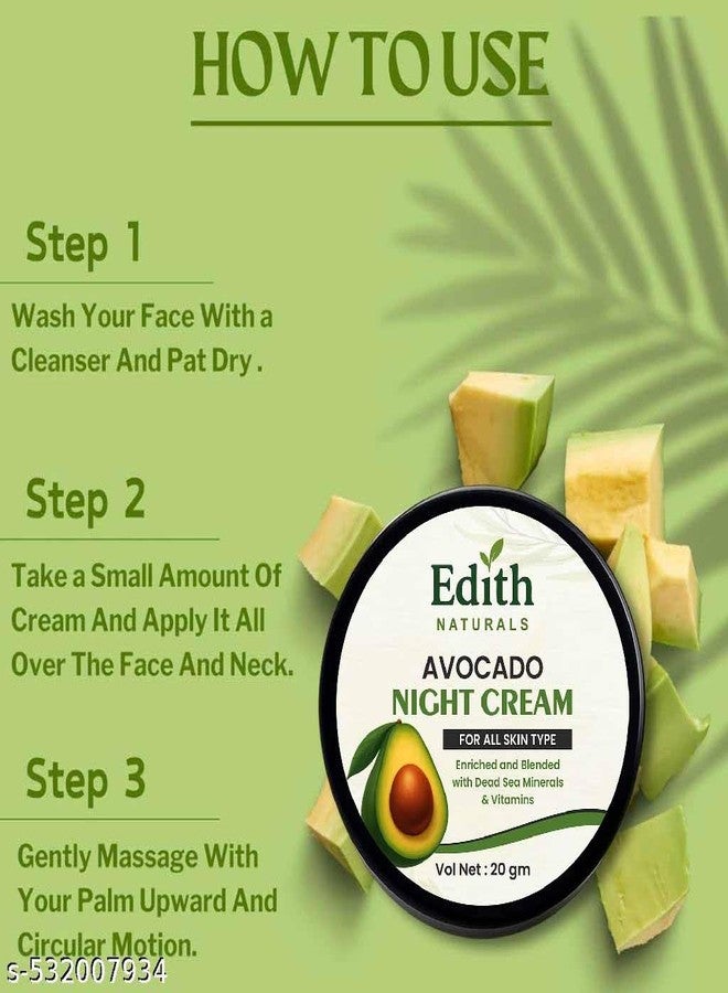 EDITH كريم الوجه الطبيعي بالأفوكادو، علاج تجميلي مرطب بمكونات طازجة - Image 2