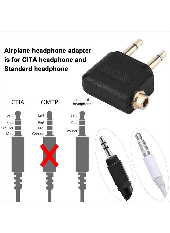 eBoot - eBoot Airplane Airline Flight Adapters for Headphones (3 Pack, Golden Plated) - Image 1