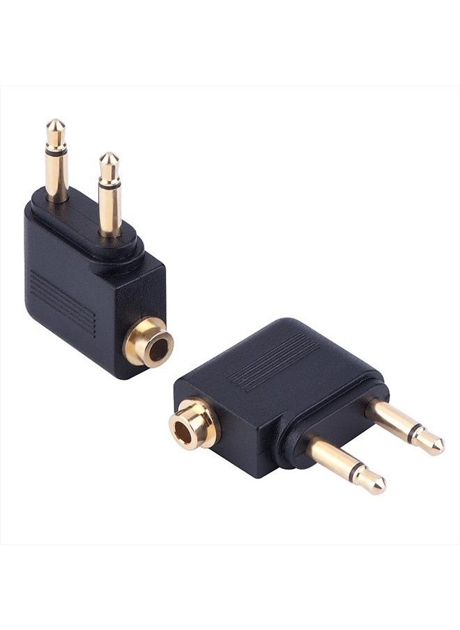 eBoot - eBoot Airplane Airline Flight Adapters for Headphones (3 Pack, Golden Plated) - Image 1