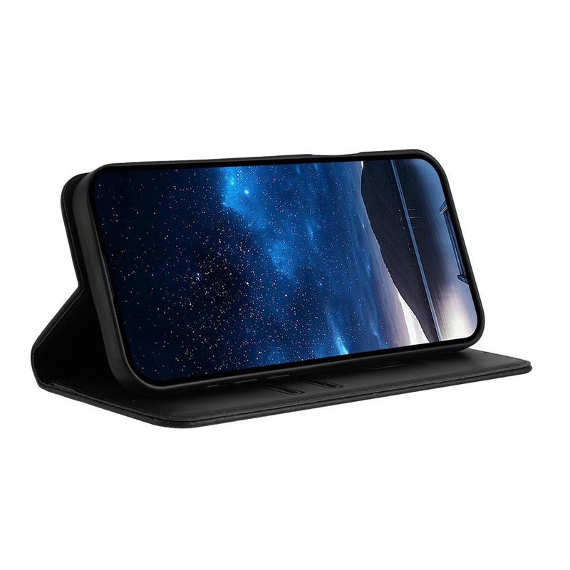 erorex For OPPO A78 5G / A1x Strong Magnetic Frosted Flip Leather Phone Case(Black) - Image 4