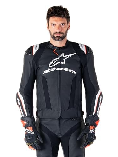 Alpinestars Missile V3 Ignition Leather Jacket CECertified Motorcycle Protection Superior Comfort Ventilation 54 BlackWhite - Image 1