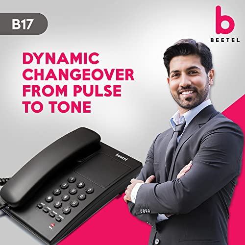 Beetel B17 Corded Landline Phone, Ringer Volume Control, LED for Ring Indication, Wall/Desk Mountable, Elegant Design,Clear Call Quality,Mute/Pause/Flash/Redial Function (Made in India) (Black)(B17) - Image 3