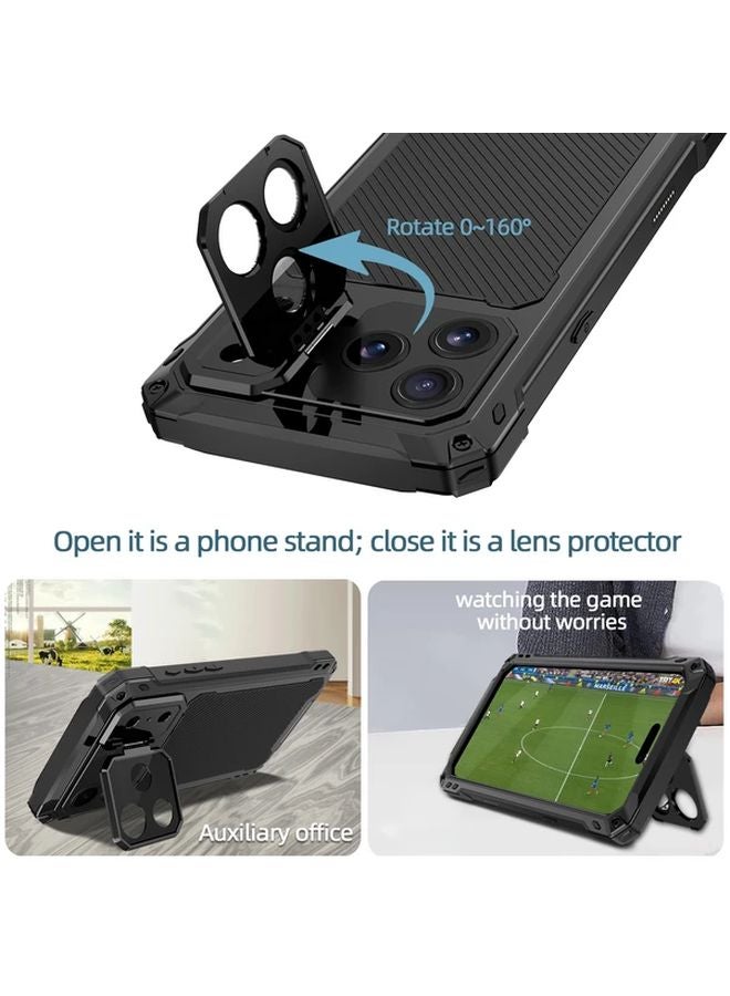 iPhone 17 Pro Max Silvery Armor Metal Magnetic Case Heavy Duty Shockproof Full Body Protection - Image 5