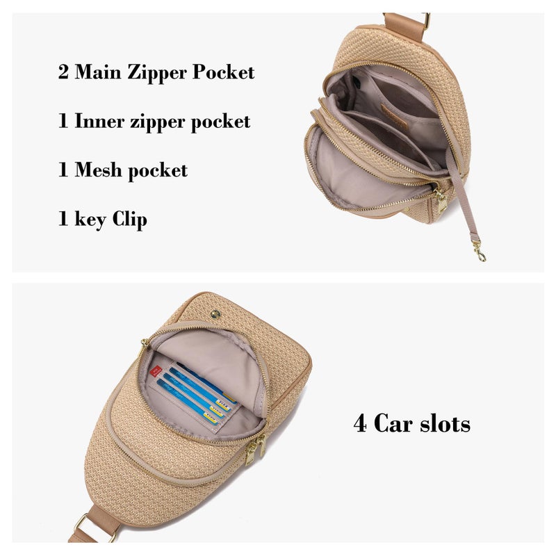 INICAT Small Faux Straw Crossbody Bag for Women, Lightweight Summer Beach Sling Purse for Everyday Errands and Casual Outings - Image 4