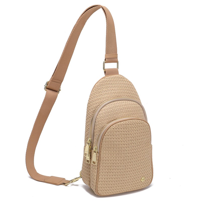 INICAT Small Faux Straw Crossbody Bag for Women, Lightweight Summer Beach Sling Purse for Everyday Errands and Casual Outings - Image 1
