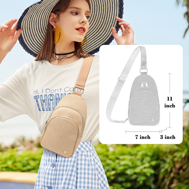 INICAT Small Faux Straw Crossbody Bag for Women, Lightweight Summer Beach Sling Purse for Everyday Errands and Casual Outings - Image 2