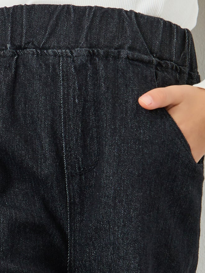 Styli Girls Black Cotton Straight Leg Jeans - Image 3