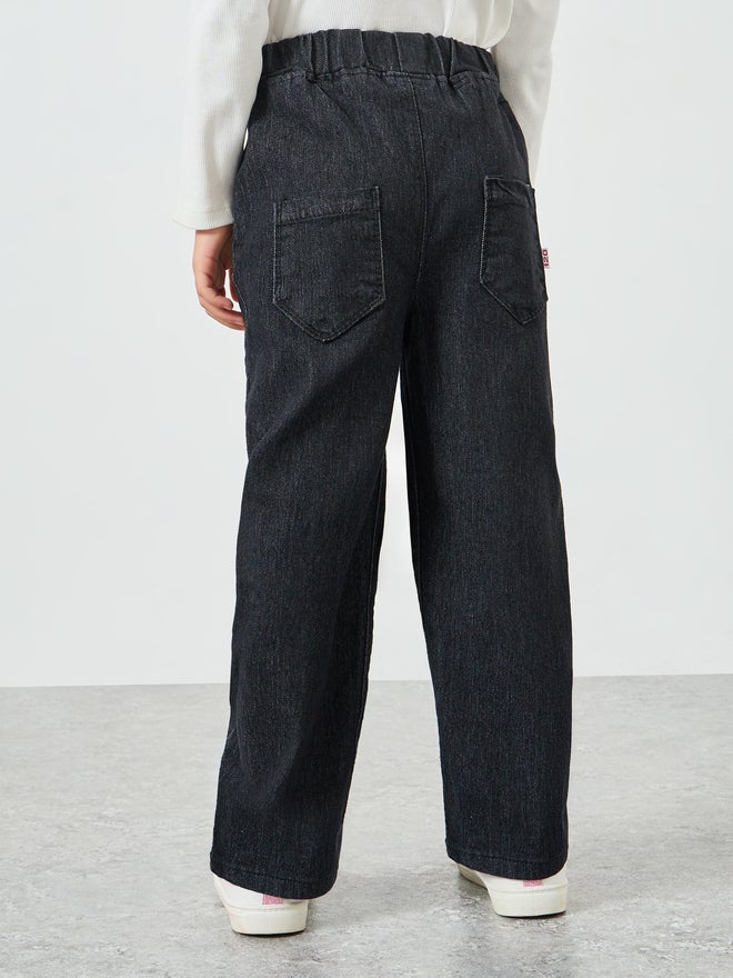 Styli Girls Black Cotton Straight Leg Jeans - Image 4