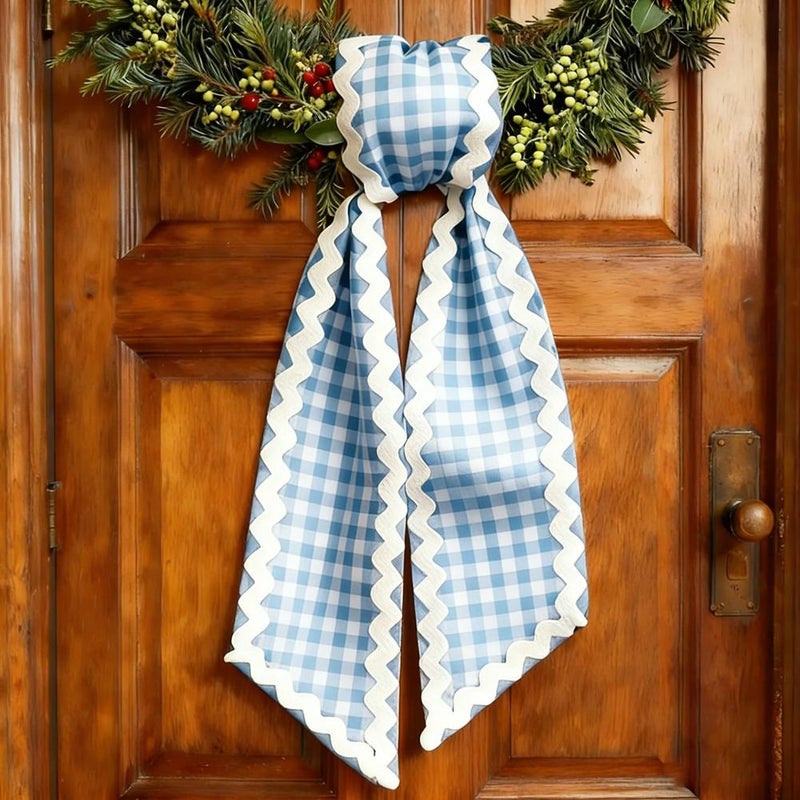 Wavy plaid ribbon curtain tiebacks birthday Christmas party gift boxes wedding New Year decorations - Image 1
