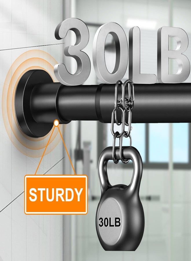 YNL Black Shower Curtain Rod 32-80 Inch Black, No-slip, No Drilling, No Rust Stainless Steel Tension Curtain Rod, Shower Rod for Bathroom Patio Bedroom - Image 2
