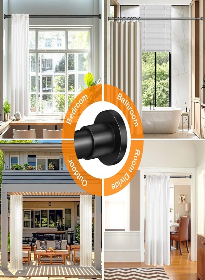 YNL Black Shower Curtain Rod 32-80 Inch Black, No-slip, No Drilling, No Rust Stainless Steel Tension Curtain Rod, Shower Rod for Bathroom Patio Bedroom - Image 5
