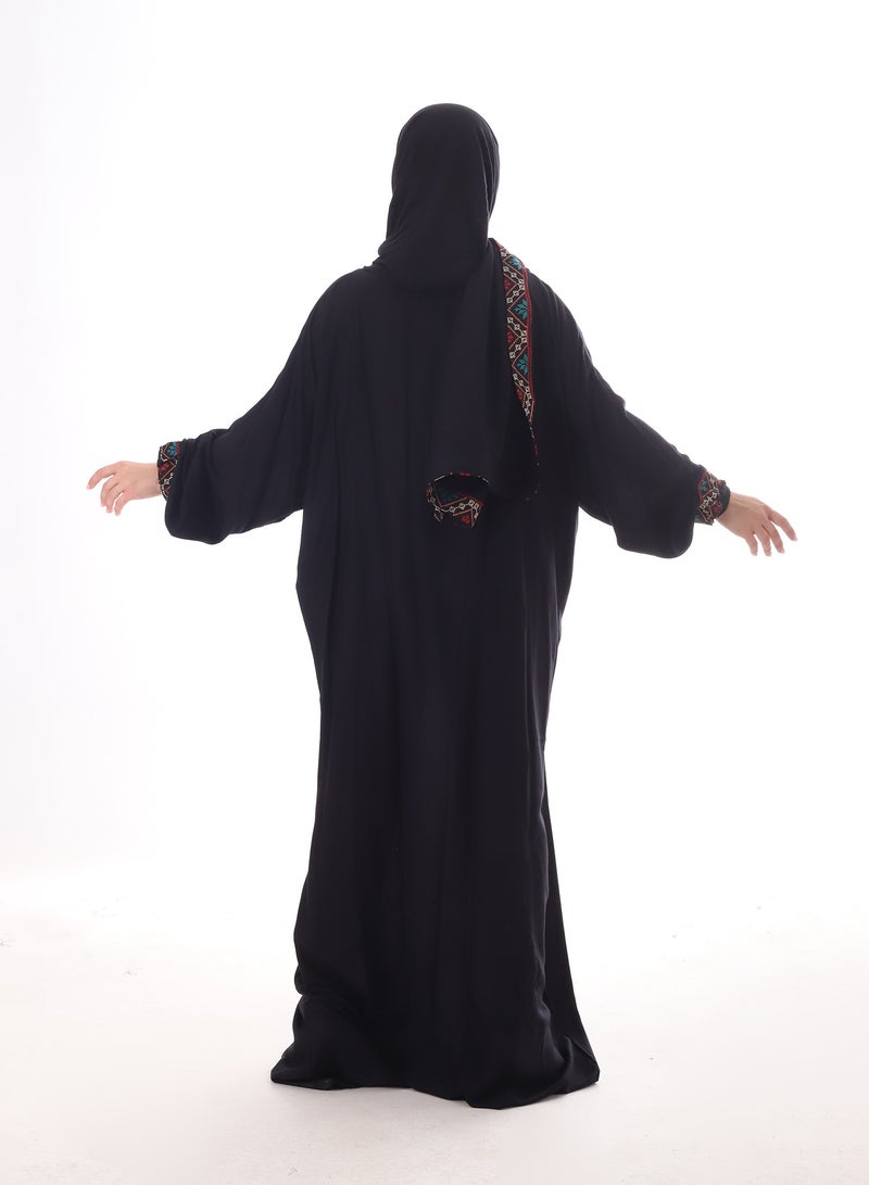 بيبو اسدال حريمي طويل اكمام طويلة مع طرحة - Image 3