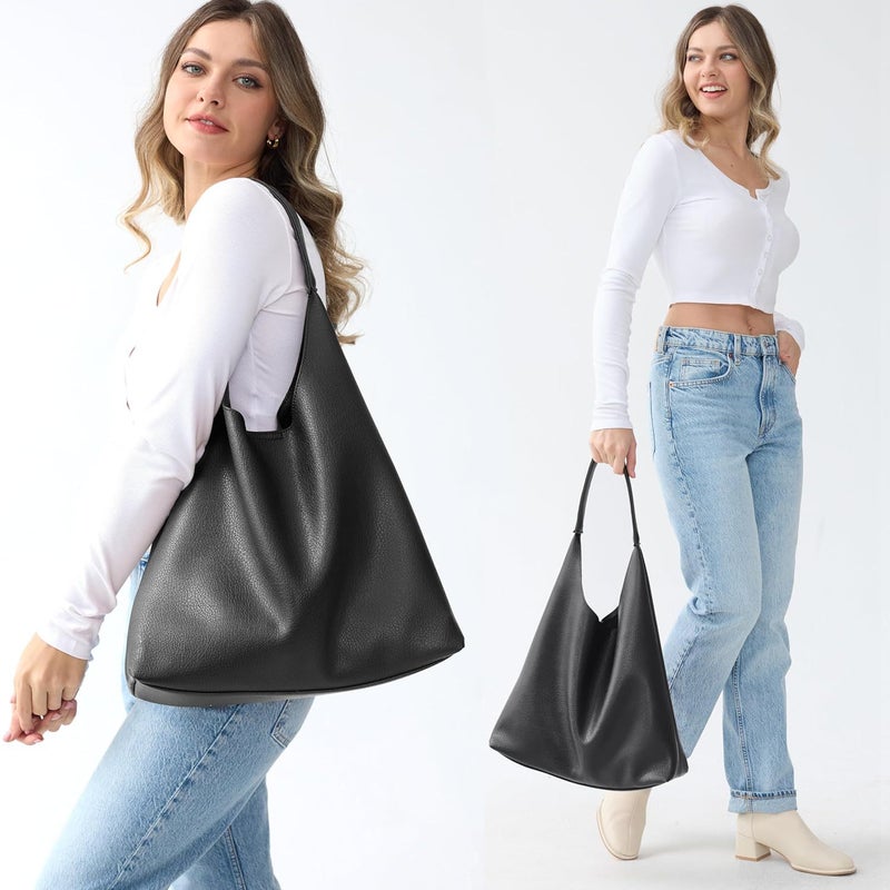 Women's Soft PU Leather Bucket Bag with Magnetic Closure and Velvet Lining - Image 4