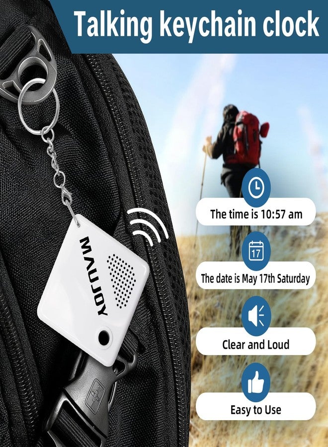 MAUJOY Talking Clock Keychain for Blind - Voice Keyring for Visually Impaired, Easy-to-Use with Alarm - Compact & Portable, Ideal for Elderly (Voice Announcement) - Image 2