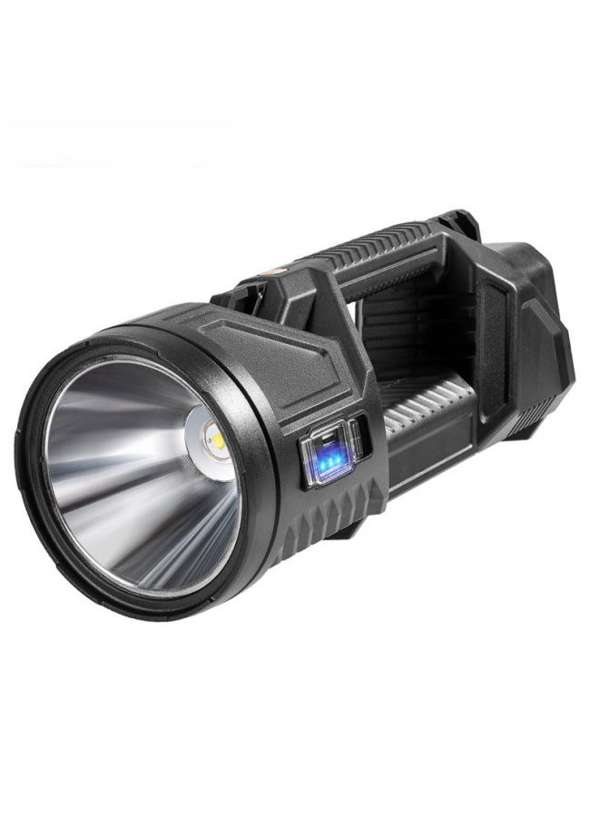 P70 Strong Light Searchlight Outdoor Multi-function Lighting LED Flashlight Long-range Charging Strong Light Portable Lamp-Color:W5161-1 Large Armored Portable Lamp - Image 5