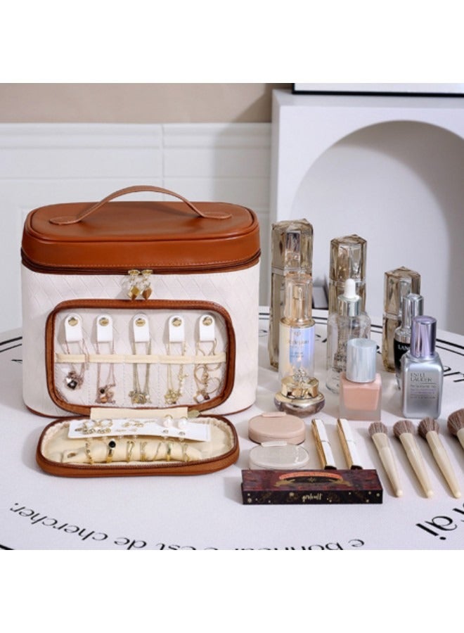 GGEROU حقيبة تخزين مستحضرات التجميل المحمولة متعددة الوظائف ذات السعة الكبيرة وحقيبة أدوات الزينة للسفر وحقيبة تخزين مستحضرات التجميل - Image 5