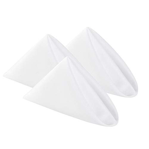Cloth Napkins 17x17 inch Washable Polyester Dinner Napkins Soft Table Napkins for Wedding Party Dining BanquetWhite100PCS
