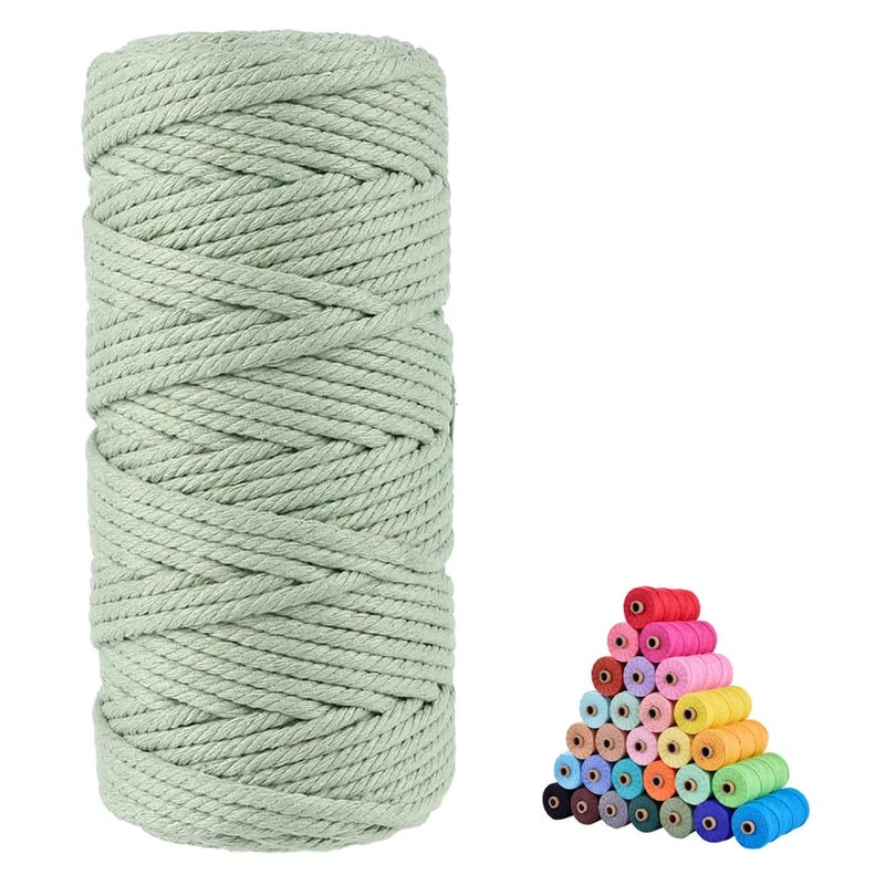 flipped 100% Natural Macrame Cotton Cord,3mm x109 Yard Twine String Cord Colored Cotton Rope Craft Cord for DIY Crafts Knitting Plant Hangers Christmas Wedding DÃ©cor (Light Green&Sage, 3mm*109yards) - Image 1