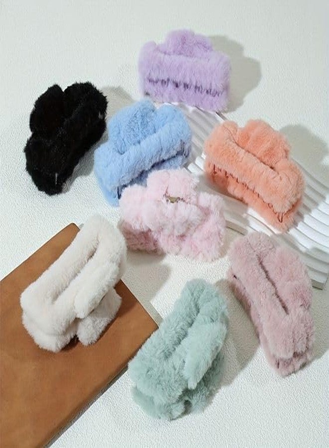 FREEBIES Stylish Fluffy Hair Clutcher Clips | Pack of 3 Premiume Soft Furry Hair Accessories | Strong Grip Non-Slip Hair Claw for Wedding, Party & Daily Use - Image 4