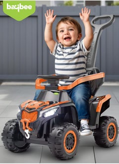 BAYBEE Beast 2 in 1 Baby Push Ride on Car for Kids, Ride on Toy Kids Jeep with Push Handle, Safety Bar, Music &  Light Baby Car Jeep Push Car for Baby Kids Car for Toddlers 1 to 3 Years Boy Girl Orange  - Image 2