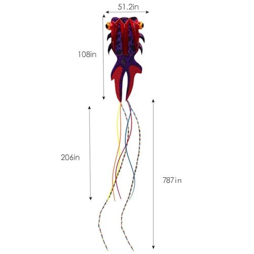 kizh Kite Giant 3D Goldfish Frameless Soft Parafoil Kite for Kids and Adults Easy Flyer Kites for Beach Park Garden Playground with 50m Line and 2 Kites Tail - Image 3