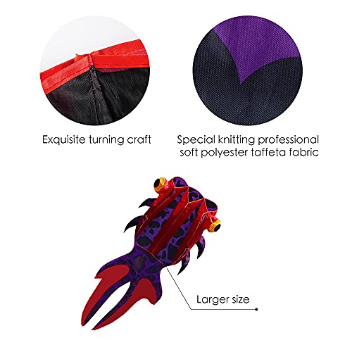 kizh Kite Giant 3D Goldfish Frameless Soft Parafoil Kite for Kids and Adults Easy Flyer Kites for Beach Park Garden Playground with 50m Line and 2 Kites Tail - Image 5