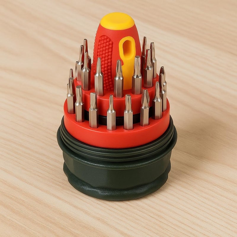 Screwdriver Set 31 in 1, Precision Magnetic Screwdrivers with Interchangeable Bits, Compact Tool Kit for Home, Electronics, Phones, Laptops, and DIY Repairs - Durable and Portable Design
