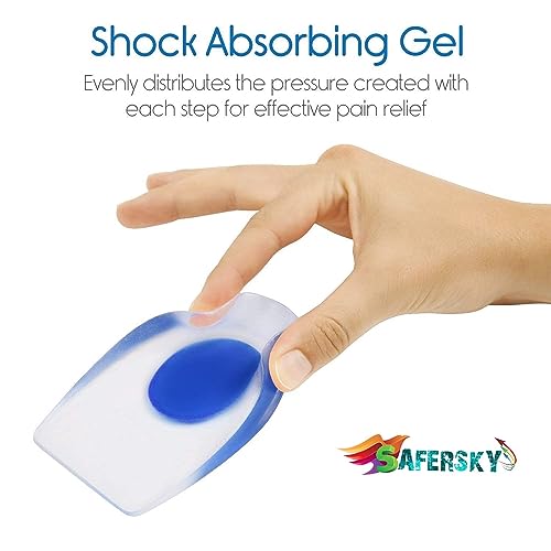 SKYLIT Gel Heel cups Silicon Heel Pad for Heel Ankle Pain Heel Spur Shoe Support Pad for Men and Women Shock Cushion Pad Heels Pain Relief Heel Support Foot Heel Cushion pad (Shoe Heel pad) - Image 4