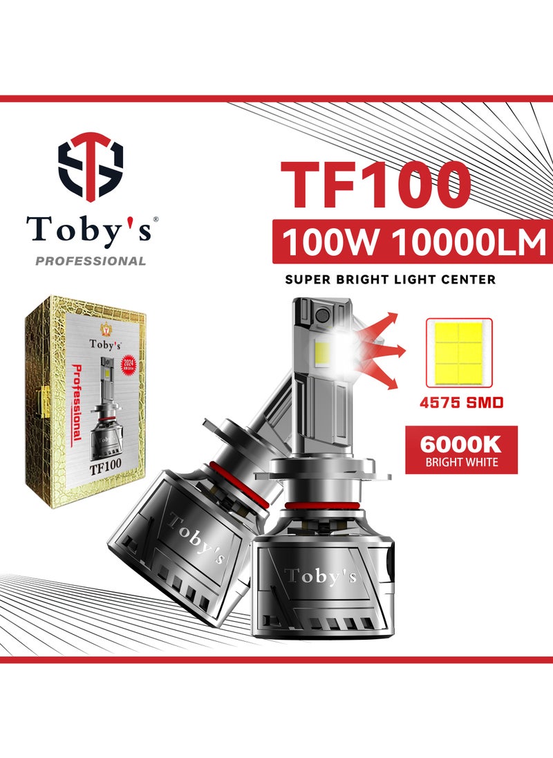 Toby's Toby's Car LED Headlight TF100 9005 Original 200W Power With Canbus,  Pure White 6500K Color Temperature 