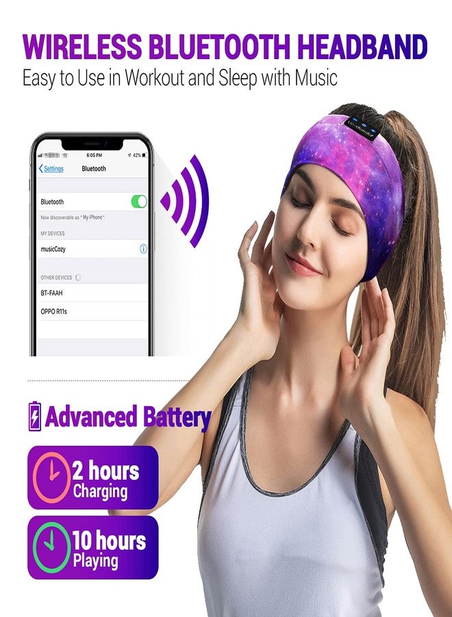 LC-dolida Sleep Headphones Bluetooth Headband Sleeping Cozy Band Wireless Headband Headphones with Thin HD Stereo Speakers Perfect for Side Sleepers, Sport, Yoga, Travel - Image 3