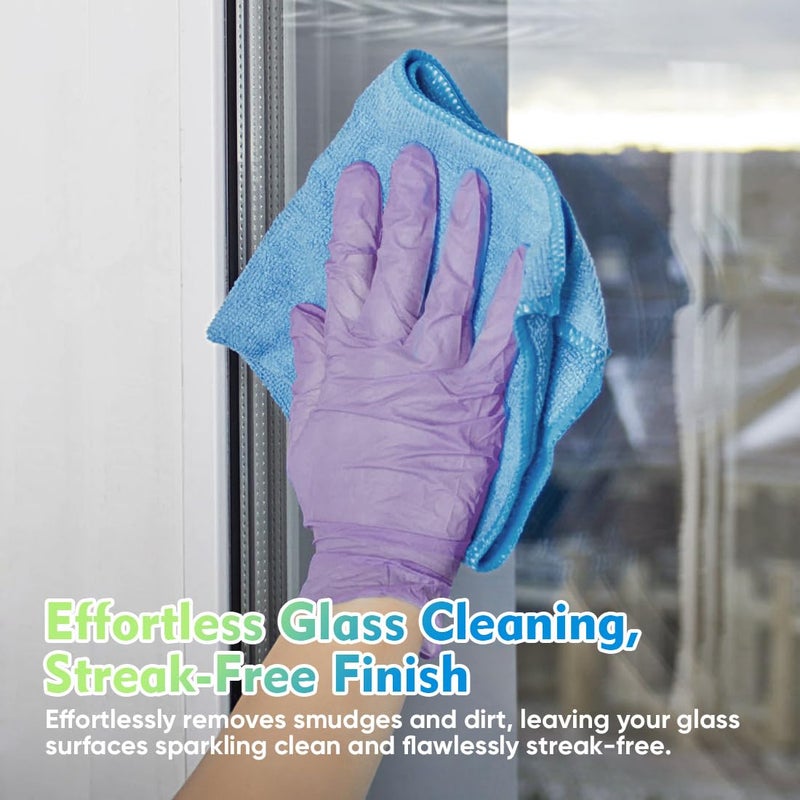 HOMEXCEL 12 Pack Blue Microfibre Car Cloths Rag Towels, 30x30 cm - Image 4