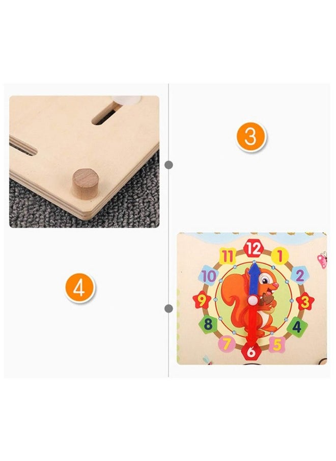 Smoneo - Smoneo 6 in 1 Wooden Calendar Clock with Several Functions and Sliders for Toddlers; Children's Preschool Educational Learning Toy (Random Colour) (6 in 1 Board) - Image 1