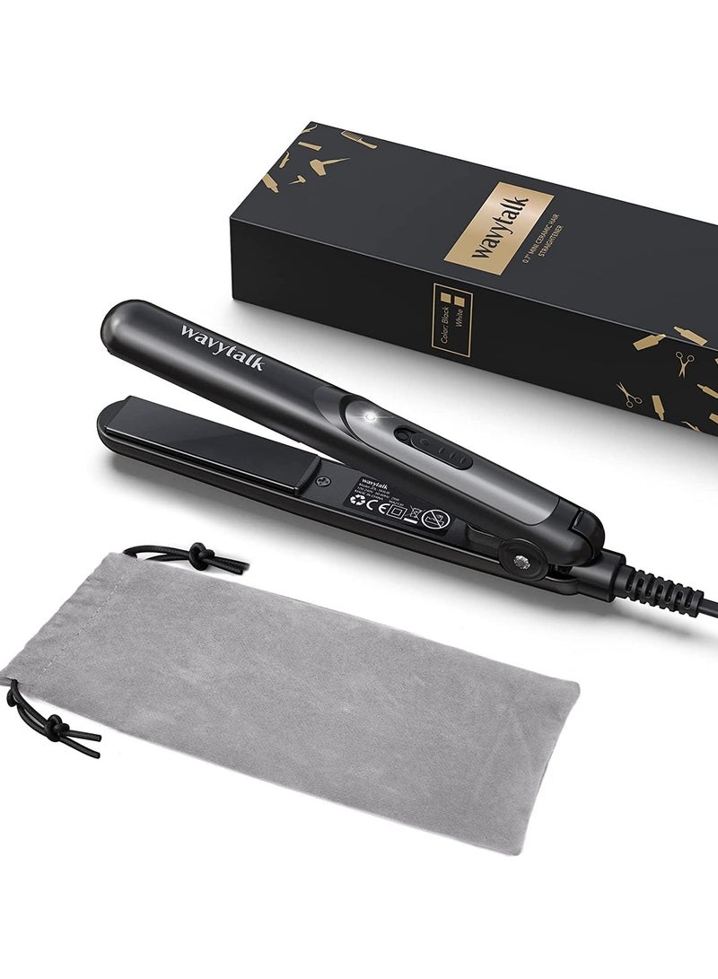 Wavytalk Mini Flat Iron 0.7 Inch Ceramic Mini Hair Straightener - Small Flat Irons for Short Hair, Curls Bangs, Travel Flat Iron Dual Voltage Flat Iron